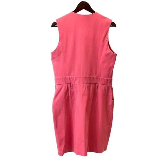 J. McLaughlin Hudson Sheath Dress Front Zip Stretch Coral Pink Size 14 - Picture 3 of 6